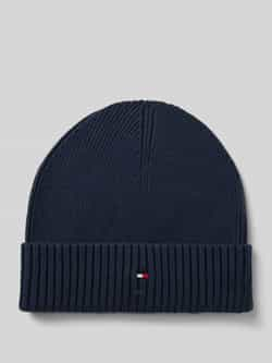 Tommy Hilfiger Blauwe Pima Katoen Vlag Beanie Blue Heren