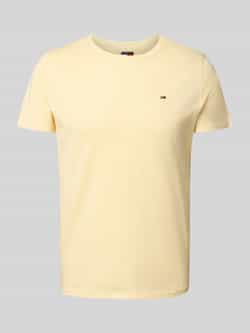 TOMMY JEANS T-shirt TJM ESSENTIAL SOLID TEE met ronde hals en subtiele logo-vlag