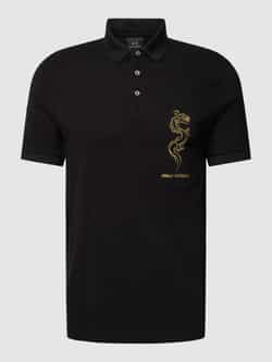 Armani Exchange Poloshirt met motiefstitching model 'Chinese Dragon'