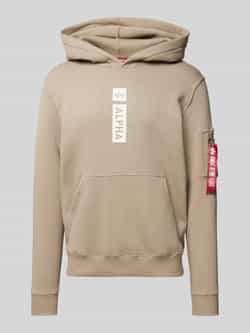 Alpha industries Hoodie met labelprint en kangoeroezak