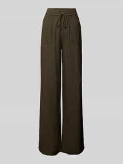 Kaffe Wide leg stoffen broek met opgestikte zakken model 'milia'