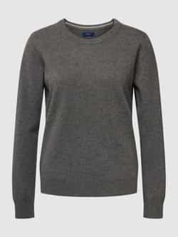 Gant Gebreide pullover van wol met labelstitching