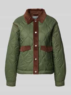 Pepe Jeans Regular fit gewatteerd jack met corduroy model 'PAOLA'