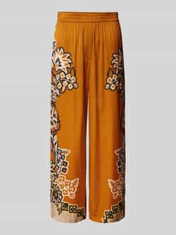 Marc Cain Wide leg stoffen broek met bloemenprint