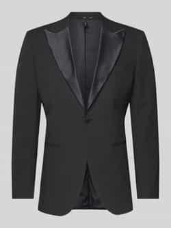 Selected Homme Zwarte blazer met glanzende revers en dubbele knopenrij Black Heren