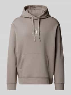 Armani Exchange Grijze Hoodie Sweater Minimalistische Stijl Brown Heren