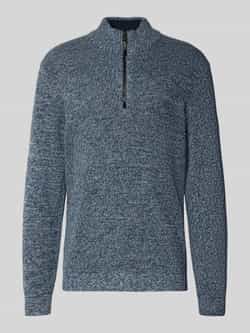 Camel active Slim fit schipperstrui met ritssluiting model 'Mouline'