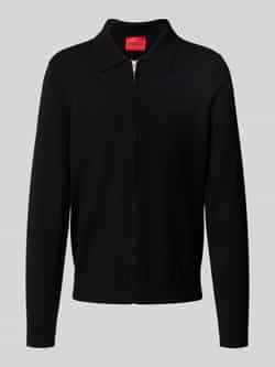 HUGO Regular fit gebreid jack van viscosemix model 'SAN JEAN'
