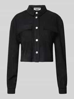 Colourful Rebel Kort coduroy blouse met paspelzakken op de borst model 'Olle'