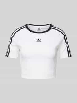 Adidas Originals Adicolor 3-stripes Crop T-shirt T-shirts Dames white maat: XS beschikbare maaten:XS S M L