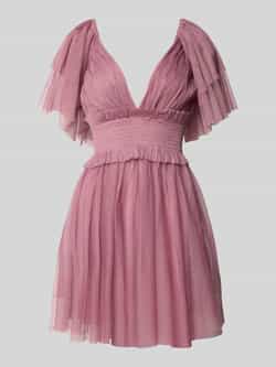 Lace & Beads Cocktailjurk met V-hals en tailleband
