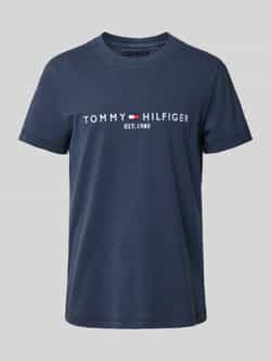 Tommy Hilfiger Heren Logo Tee Garment Dye Blue Heren