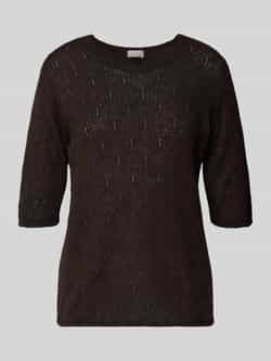 Milano italy Regular fit gebreid shirt met alpaca-aandeel en 1 2-mouwen