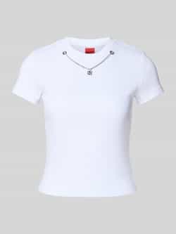 HUGO Slim fit T-shirt van katoenmix model 'DANNECY'