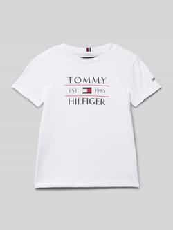 TOMMY HILFIGER Jongens Polo's & T-shirts Tommy Flag Hilfiger Reg Tee Ss Wit