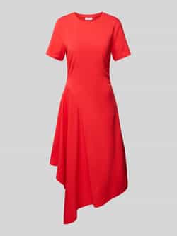 S.Oliver RED LABEL Getailleerde midi-jurk met ruches en asymmetrische rok