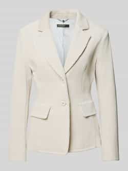 Marc Cain Ribfluwelen blazer met elegante twist White Dames