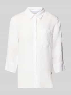 BRAX Regular fit linnen blouse met borstzak model 'Vickie'
