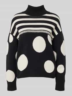 Oui Gebreide pullover met turtleneck