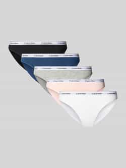 Calvin Klein Underwear Slip met logostitching in een set van 5 stuks model 'Bikini'