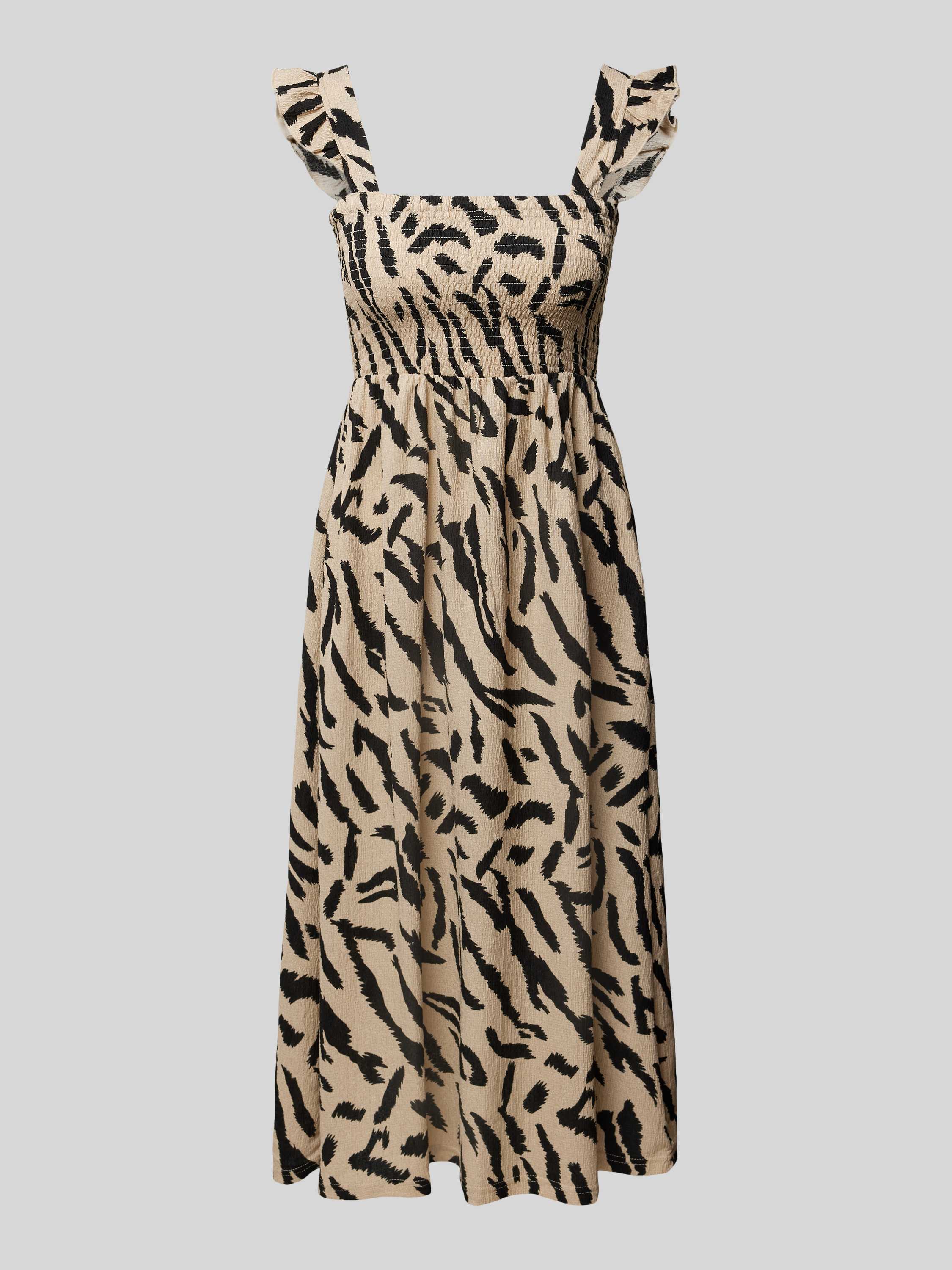 Pieces Midi-jurk met smokdetails model 'LUNA'