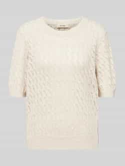 MOS MOSH Dames Tops & T-shirts Mmkarin Marisol Ss Linen Knit Ecru