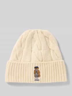 Polo Ralph Lauren Wollen muts met motiefstitching model 'FALL BEAR'