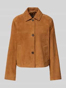 Jake*s Casual Leren jack met strookzakken