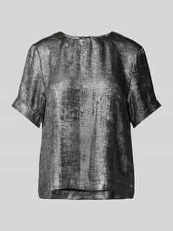 Kaffe Metallic blouse met korte mouwen Gray Dames