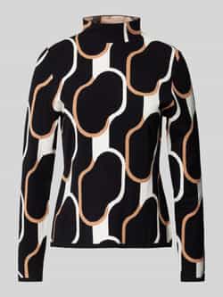 S.Oliver BLACK LABEL Slim fit gebreide pullover van viscosemix met jacquardpatroon