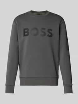 BOSS Green Sweatshirt met labelprint model 'Salbo'