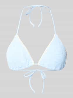 Bikinitop met structuurpatroon en vetersluiting model ‘LEAH’