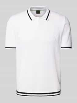 BOSS Green Poloshirt met ribboorden