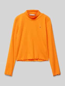 Tommy Hilfiger Teens Shirt met lange mouwen in riblook met opstaande kraag