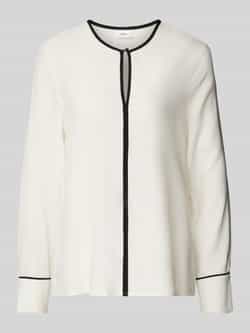 S.Oliver BLACK LABEL Loose fit blouse met lange mouwen van soepele viscose met contrastdetails