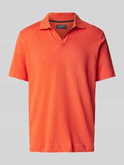 Marc O'Polo Shirt Korte Mouw Polo coton mélangé à du lin col campagnard