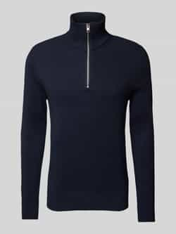 Jack & jones Essentials Half Zip Gebreide Trui in Sky Captain Blauw Blue Heren