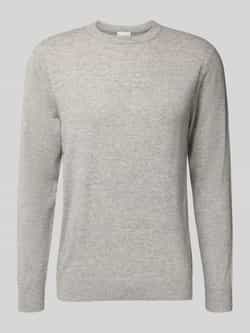 Profuomo Gebreide pullover van wolmix met ronde hals