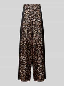 Marc Cain Wide leg stoffen broek met bandplooien
