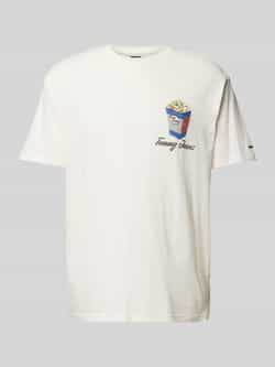 Tommy Jeans Relaxed fit T-shirt met logostitching model 'NOVELTY'