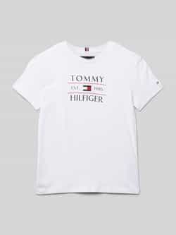 TOMMY HILFIGER Jongens Polo's & T-shirts Tommy Flag Hilfiger Reg Tee Ss Wit