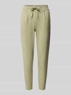Ichi Slim fit bandplooibroek met verkort model 'KATE'