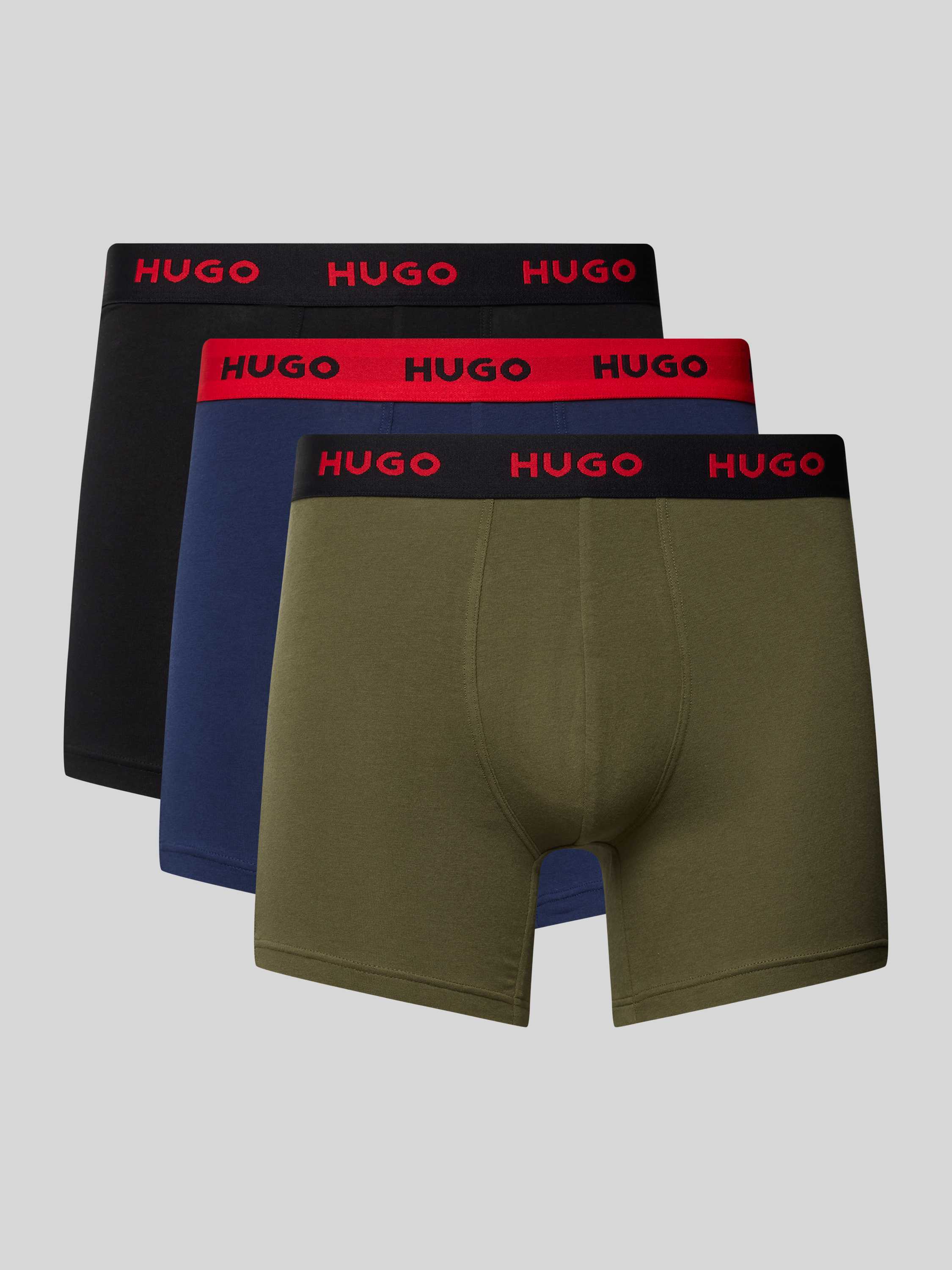 HUGO Boxershort met elastische band met logo in een set van 3 stuks