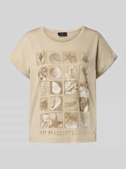 Monari Regular fit T-shirt van puur katoen met motiefprint