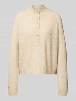 MSCH Copenhagen Gebreide pullover met opstaande kraag en knoopsluiting