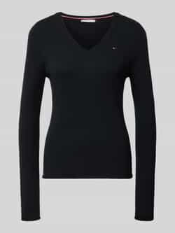 Tommy Hilfiger Slim fit gebreide pullover van zuivere wol