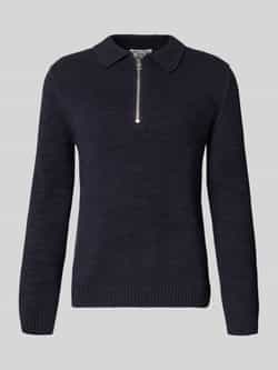 Marc O'Polo DENIM Relaxed fit gebreide pullover in polostijl van katoenmix