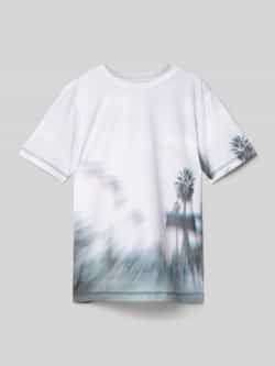 S.Oliver T-shirt met all over print wit Jongens Polyester Ronde hals All over print 140