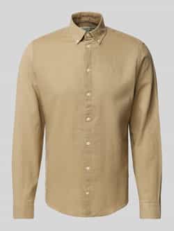 Casual friday Regular fit linnen overhemd met button-downkraag model 'Anton'
