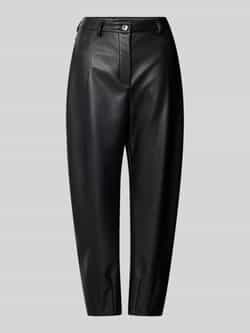 MM Tapered fit broek van imitatieleer met siernaden